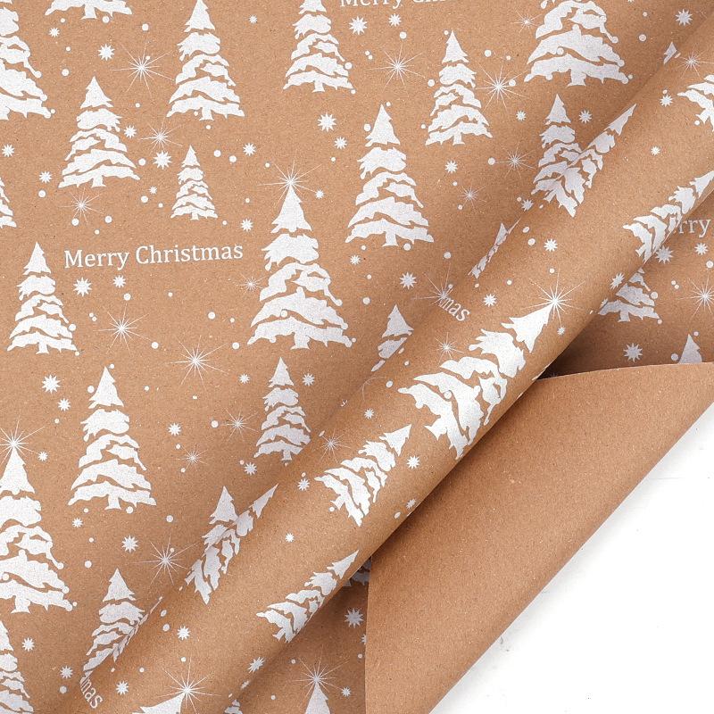 50x70cm Xmas Gift Paper Recyclable Kraft Wrapping Paper Christmas Wrapping Paper Sturdy For Wedding Winter Holiday Christmas