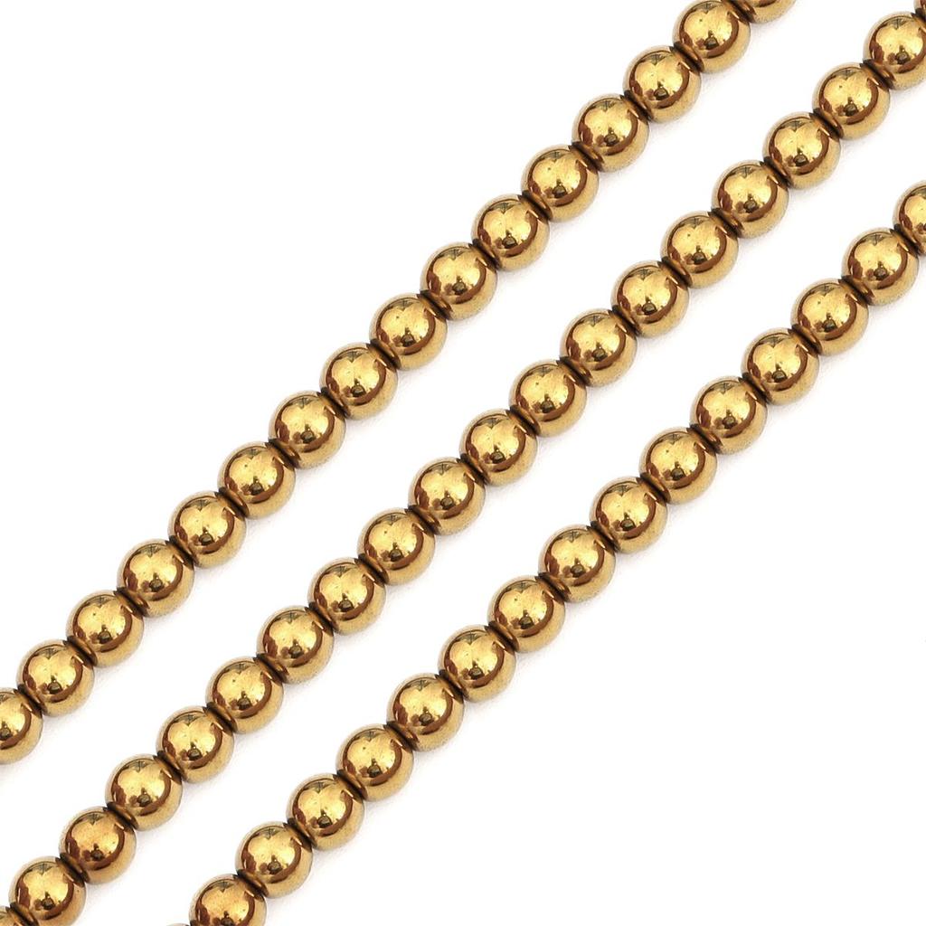 70-165Pcs Natural Stone Gold Sliver Multicolor Round Hematite Loose Spacer Beads For Earring Necklace Bracelet DIY Jewelry Making Accessories