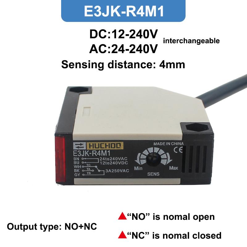 4mm Sensing Distance E3JK-R4M1 DC12-24V / AC90-240V Infrared Sensor Mirror Reflection Feedback Induction Photoelectric Switch