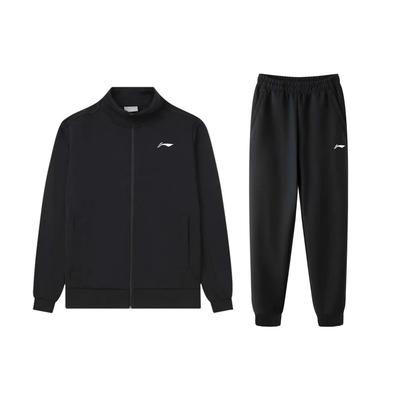 Li Ning Μπουφάν με Όρθιο Γιακά Ευέλικτο Μακρυμάνικο Άνετο Μακρύ Παντελόνι Casual Αθλητικό Κοστούμι Κοστούμι Unisex Μαύρο AWDTD93-1-91+-AKLT645-1