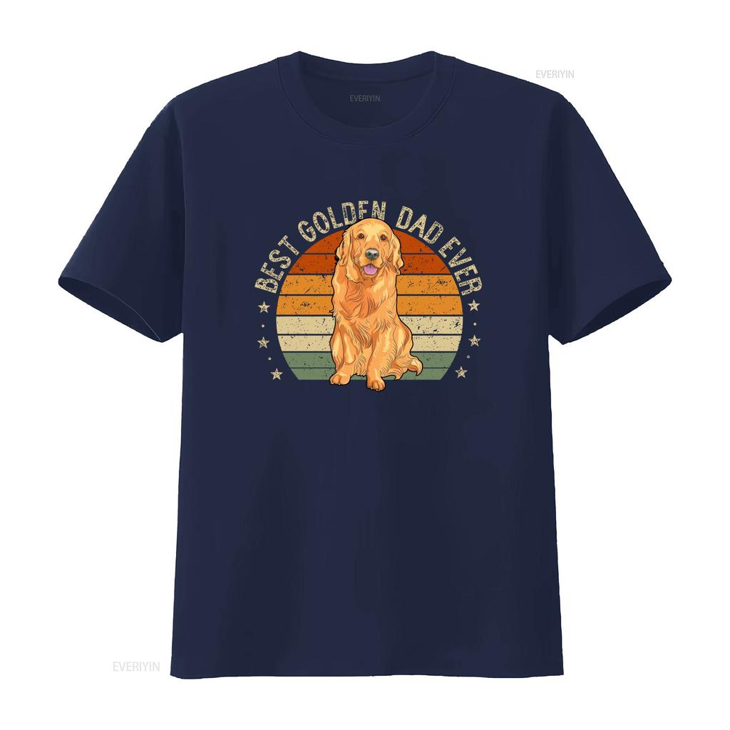 Mens Best Golden Dad Ever Retro Retriever Dog Daddy T Shirt vintage Washed Casual Stylish Unisex Soft homme Versatile