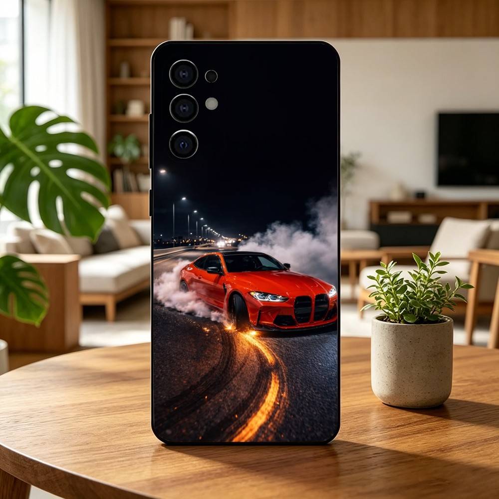 Cool Sports Blue-white Red Car-M4 CAR Phone Case For Samsung S25,S24,S21,S22,S23,S30,Ultra,S20,Plus,Fe,Soft Silicone Black Cover