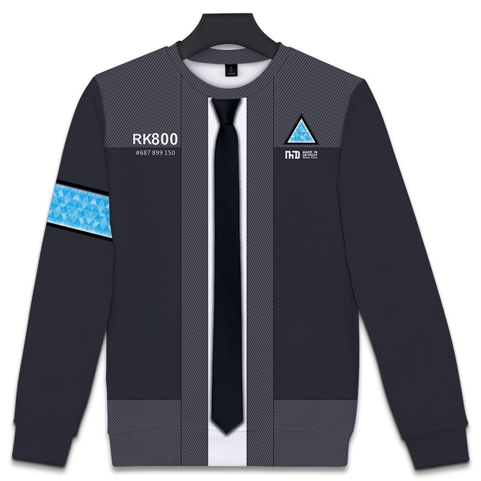 Premium Quality Detroit Become Human Connor Cosplay 3d Print Hoodie Sweater Costume