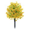 Artificial Topiary Ball Tree with Violet Flowers Outdoor Faux Shrubs with Ground Spike UV Resistant Fake Bushes for Front Porch Garden Planter Decor