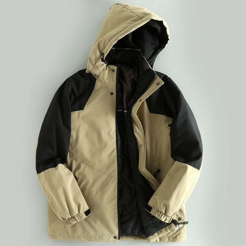 Island Cattle Goods ~ Graphite Quickly Lock Temperature Thickened Men's Detachable Hat Winter Warm Men's Cotton-Padded Coat Outerwear Tide