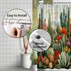 Desert Oasis Shower Curtain - Vibrant Cactus, Floral & Mountain Theme for Bathroom Decor, Adds Exotic Charm and Colorful Beaut