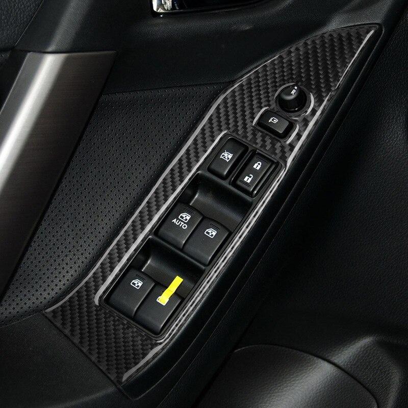 Voor Subaru Forester 2013-2018 LHD RHD 4 stuks/set Koolstofvezel Autodeur Raambedieningsschakelaar Bedieningsknop Paneelframe