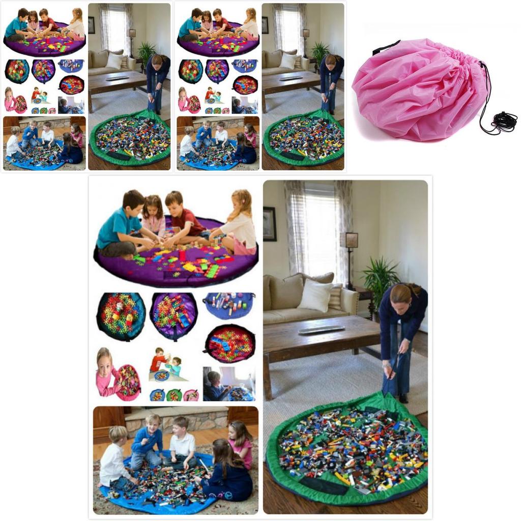 Baby Toy Storage Bag Large Waterproof Play Mat For Travel And Home Organizing