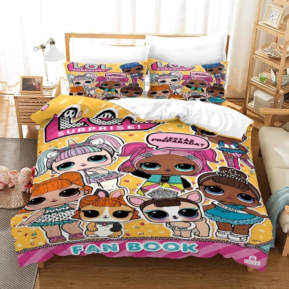 

Anime Pink Doll 3PCS Single-sided Printed Series BeddingSet Duvet Set Comfortable Breathable Cover Sets Sheet Bedspreads EU single(135x200cm)