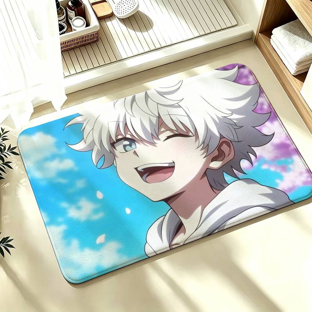 K-Killua Zoldyck H-Hunter X Hunter Shower Room Absorbent Small Floor Mat Soft Comfortable Decorative Foot Mat