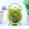 4-inch Metal Spray Paint Cartoon Alarm Clock Night Light Creative Ringing Children Student Seat Clock