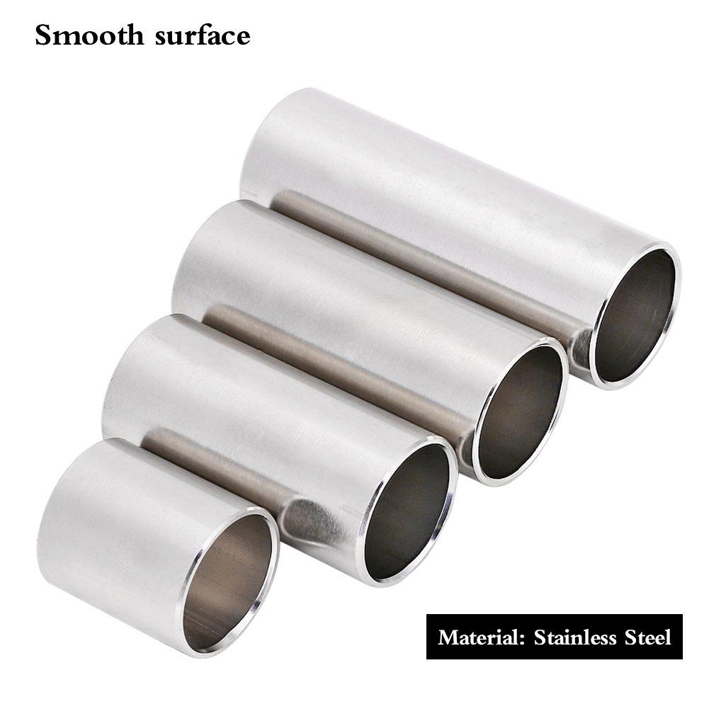 Bottleneck kytarový slide, kytarové příslušenství s protiskluzovým válcovým tónovým barem, nezbytnost pro bottleneck hru, vyrobený z nerezové oceli a