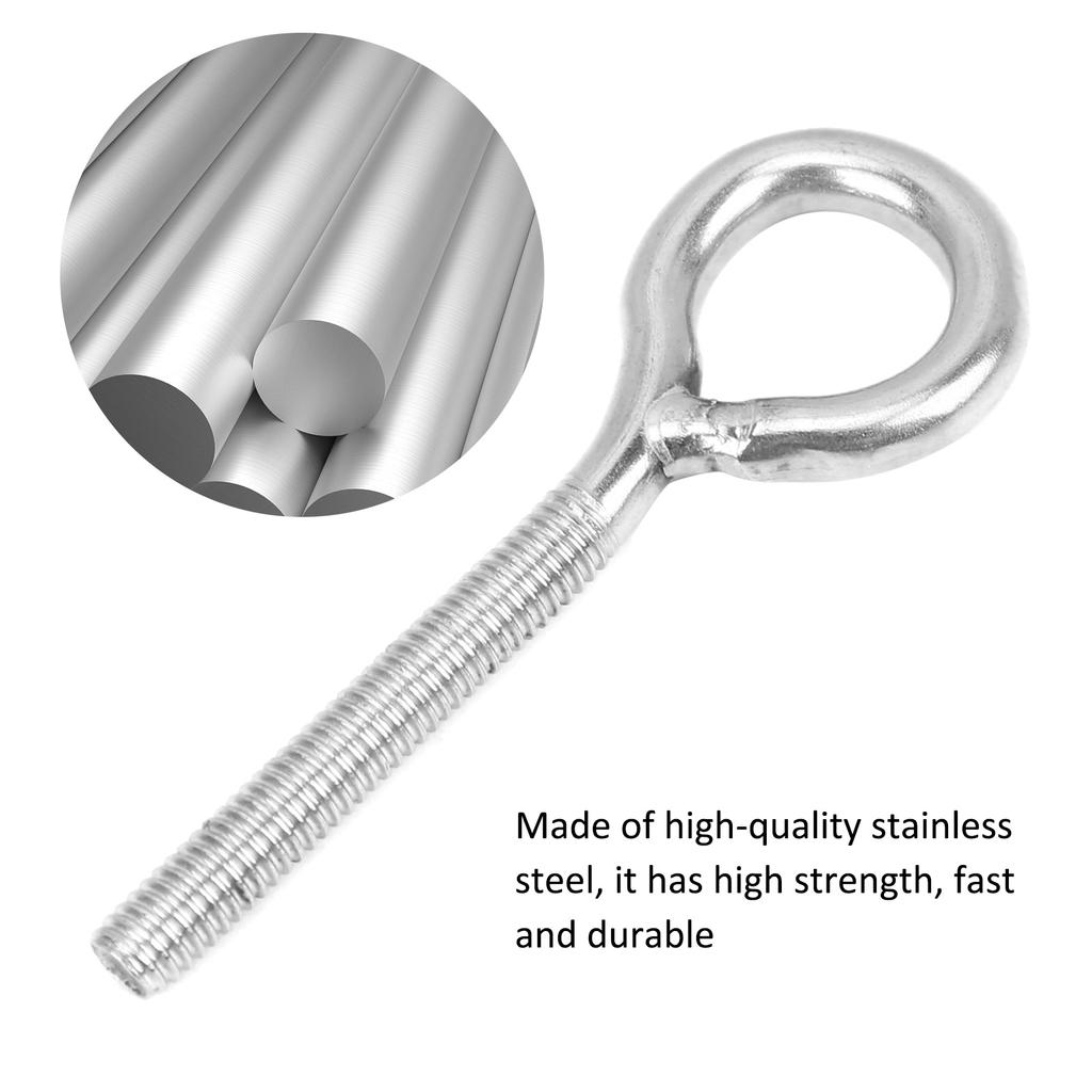 20pcs M4 Eye Bolt Stainless Steel Ring Bolts Machine Welded Closed Screw Rod Eye Screw Bolts