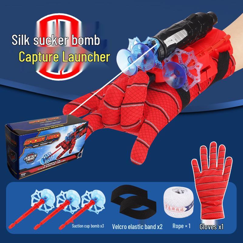 Children's Spider Hero Web Shooter Glove with Soft Bullet and Suction Cup Dart Launcher