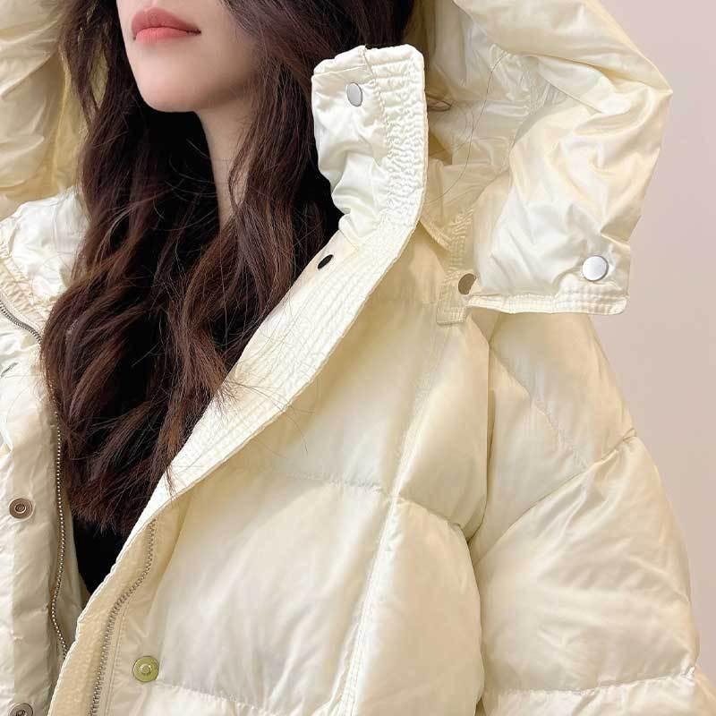 Short goose down jacket premium winter satin new small bread jacket down jacket cold proof