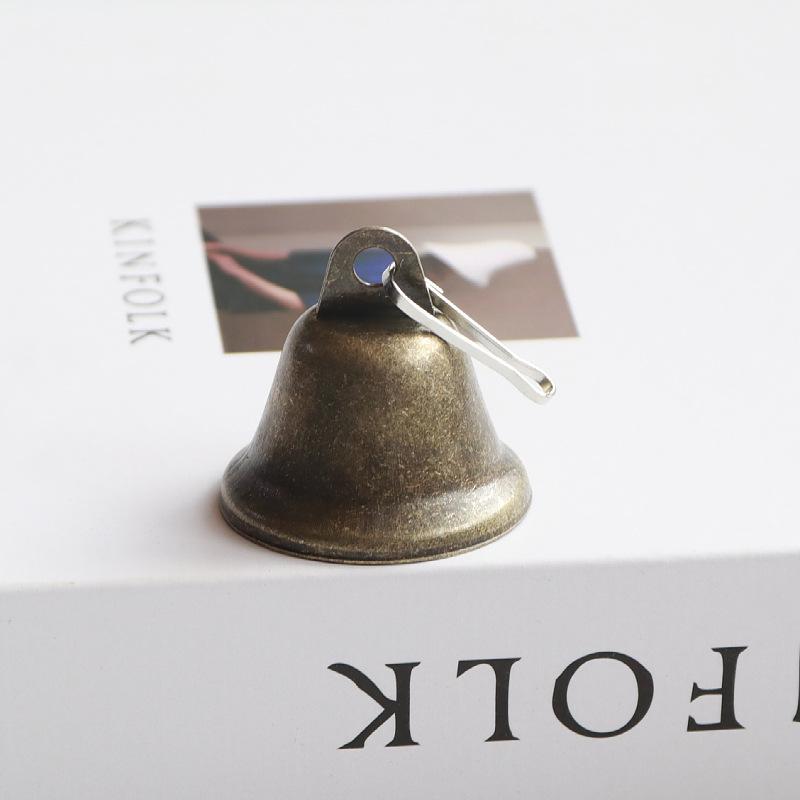 10pcs Christmas Decoration Bell Temple Retro Open Hand-cranked Metal Horn Bell Bell-shaped Bell 38mm Bronze Bell