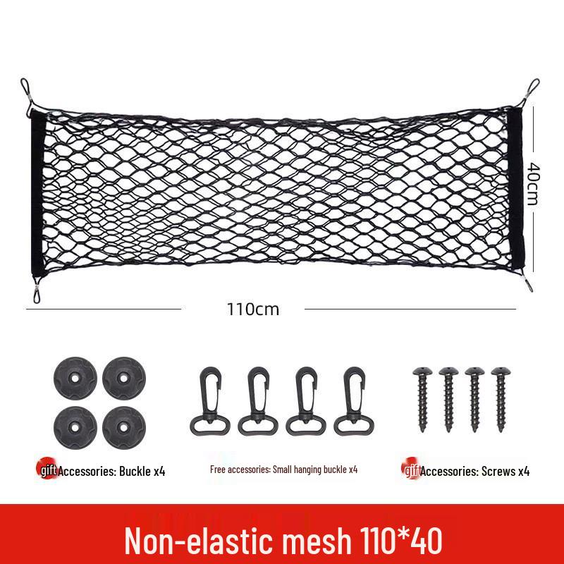 Multi-Purpose Car Trunk Storage Net: Flat, Vertical, Non-Elastic Options