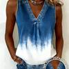 Canottiera a quadri senza maniche da donna taglie forti, elegante scollo a V aderente alla moda, canottiera estiva