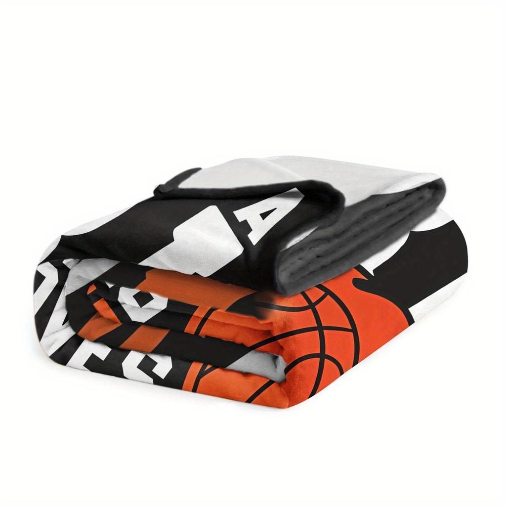 Lady basketball-themed pattern Flannel printed blanket suitable for all seasons suitable for living room office sofa and travel
