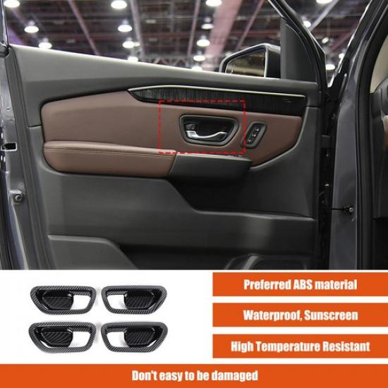 ABS Carbon Fiber Interior  Door Bowl Panel Trim Cover For Honda Pilot -2024