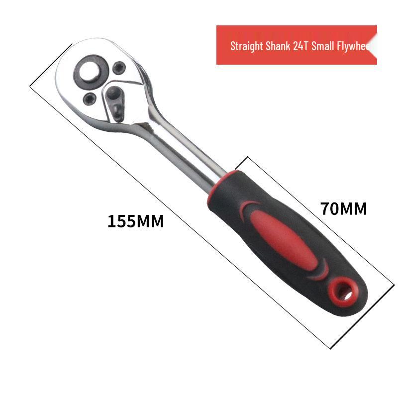 Set di chiavi a cricchetto Fly: Grande, Medio, Piccolo - Dritto 24T, Curvo 72T, Sgancio Rapido, Reversibile, Attrezzi per Riparazioni Auto