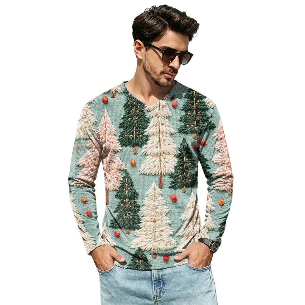 Men's Casual Loose Fit V-Neck Top