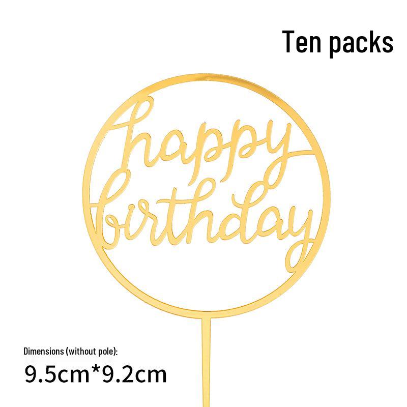 50-Pack Acrylic 'Happy Birthday' Cake Toppers - Popular Party Decorations with Free Shipping