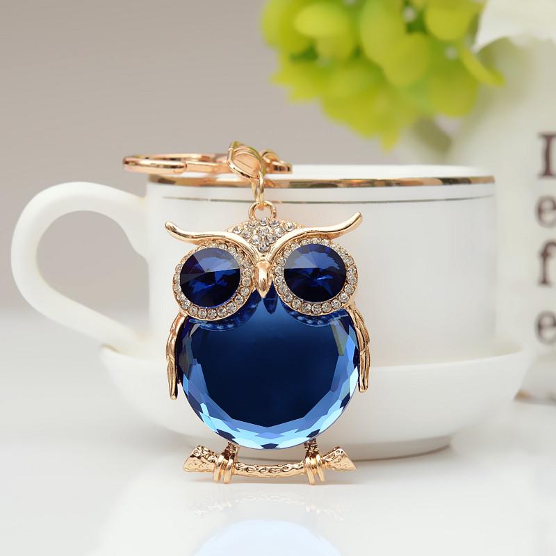 Zinc Alloy Crystal Owl Keychain Car Accessories Key Rings Women Keychains For Bag Keys Pendants Decoration Fashion 2019