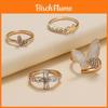 Fashion Butterfly Diamond Alloy Ring Set Wholesale Women's Jewelry