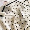 Women'S Polka Dot Faux Silk Scarf Stylish Square Scarves Neck Accessory Warm Neck Wrap Hair Band Elegant Bag Decoration