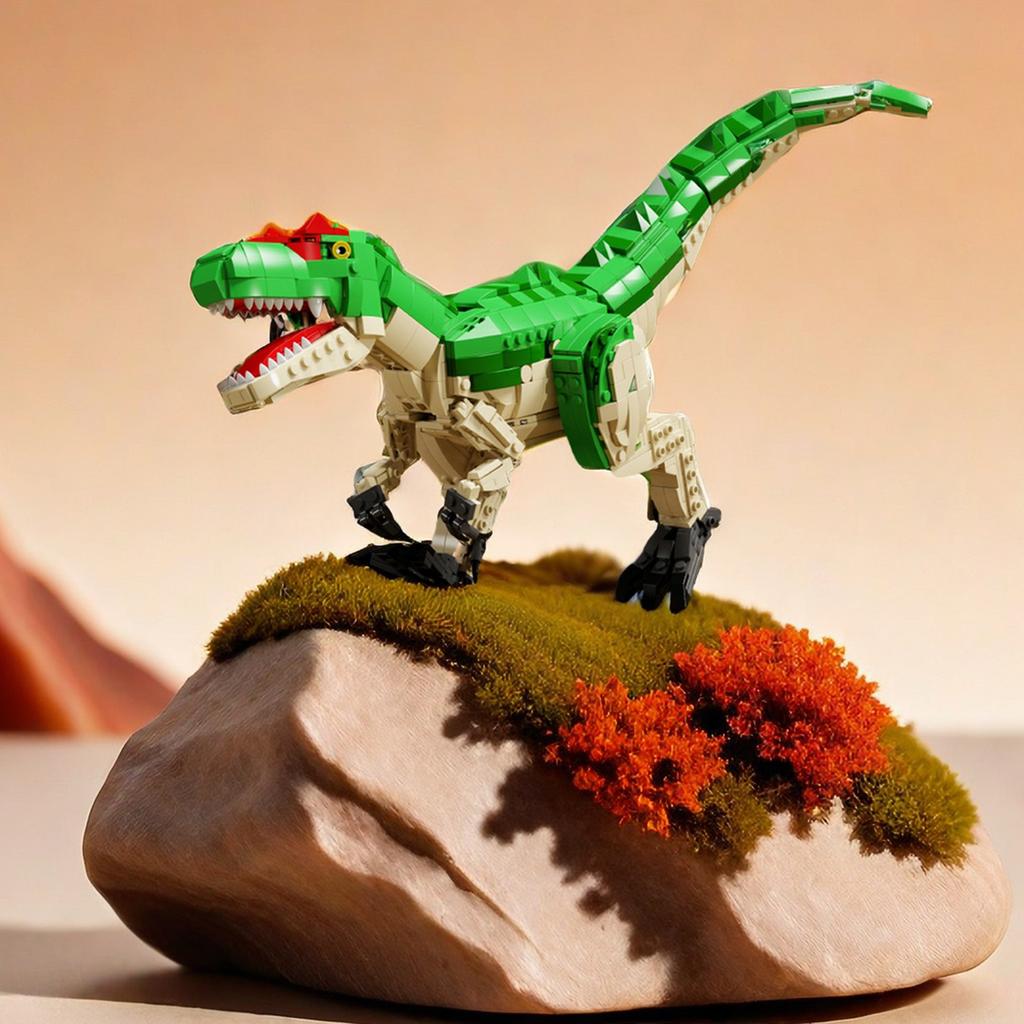 Non-Toxic 1160Pcs Dinosaur Building Blocks Toys Model Allosaurus Dinosaur Assemble Puzzle Bricks Toy Sets For Kid Desktop Ornament Gifts
