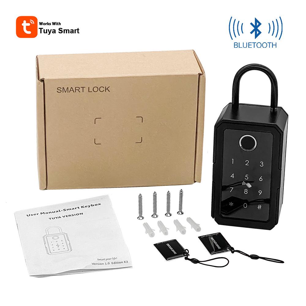 Tuya Smart Bluetooth Key Lock Box with Remote and Fingerprint Unlocking, Anti-Lost Feature