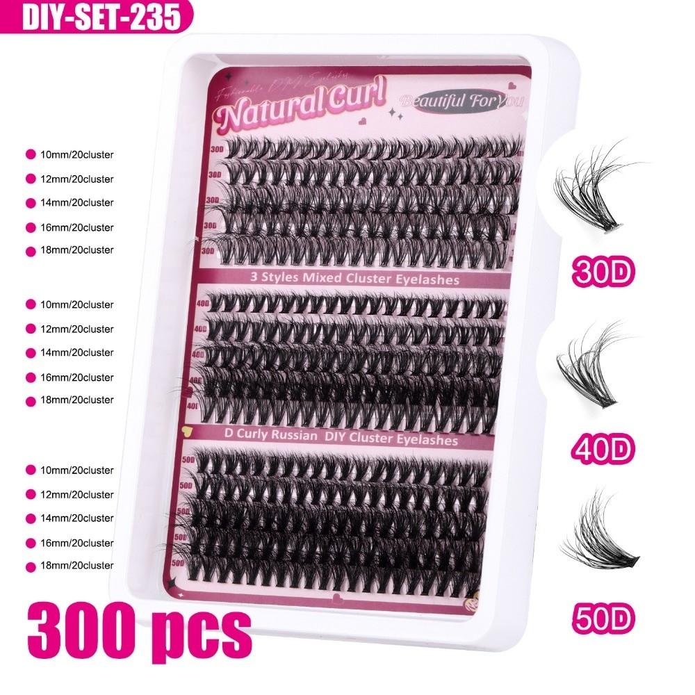 

Thick Individual Eyelashes Kit 100D Lash Clusters Easy Apply DIY Eyelash Extension Kit Women SET-235