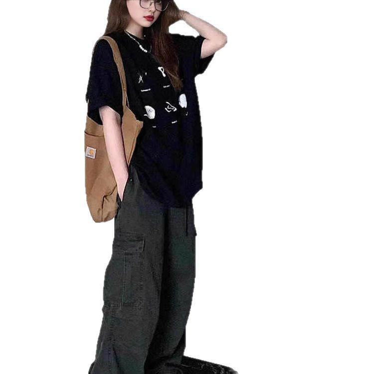 Plus-Size Women's Retro American Short-Sleeve Loose T-Shirt