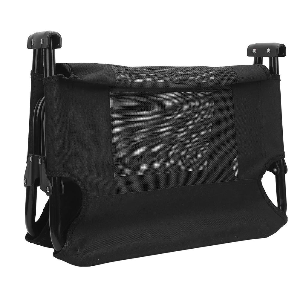 Folding Pet Bed Center Cooling Mesh Steel Frame Elevated Cat Dog Bed for Home and Outdoor Black