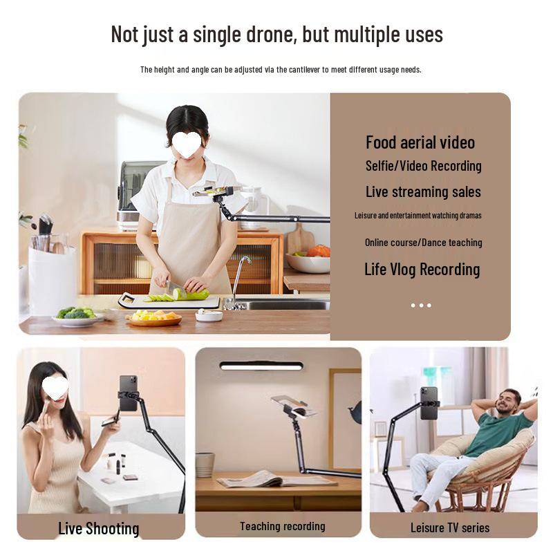 Adjustable Floor-Stand for Streaming, Recording, and Overhead Shots