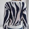 Loose Knitwear Vintage Cardigan Sweater Long Sleeve V Neck Autumn Winter Color Print Top