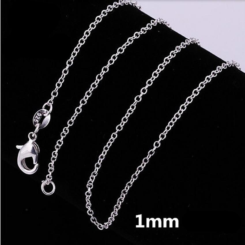45-60CM 10PCS   Copper 1MM Circle Chain Necklace Jewelry Women Wedding Fashion  Cute  for Pendant