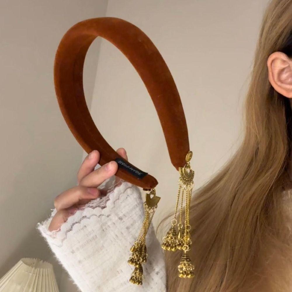 Vintage Tassel Bell Hair Clip Elegant Chinese Style Side Clip Ethnic Style Hair Hoop  Bride