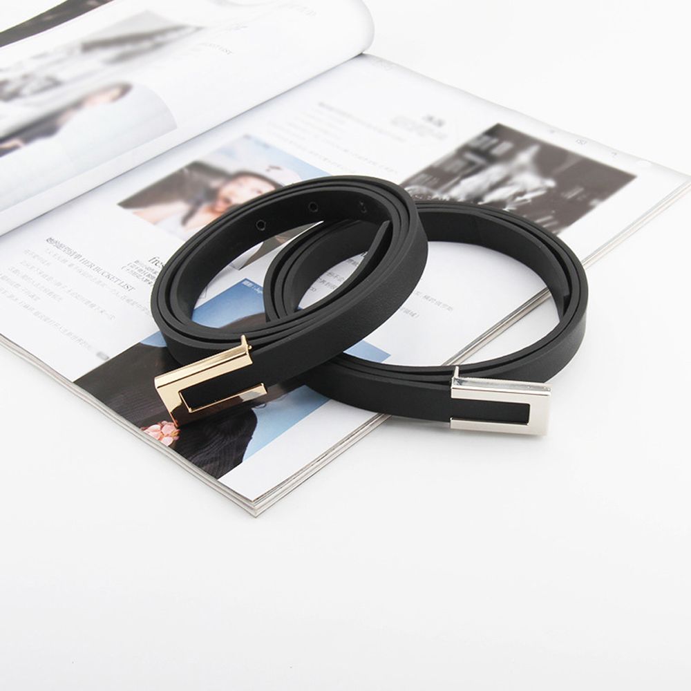 New Vintage Waist Strap Korean Thin Waistband Leather Belt Trouser Dress Decoration Metal  Buckle