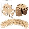 Inkdotpot 40pcs Bell Wooden Ornament with Holes 3.5" Unfinished Predrilled Natural Wood Slices for Crafts Wooden DIY Christmas Ornaments Hanging Ropes