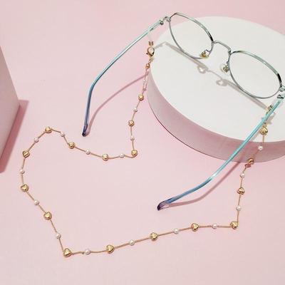 Einfache Perlenmaskenkette Mehrzweck-Kopfhörer Anti-Verlust-Lanyard-Halskette Farbe Liebe Brillenkette