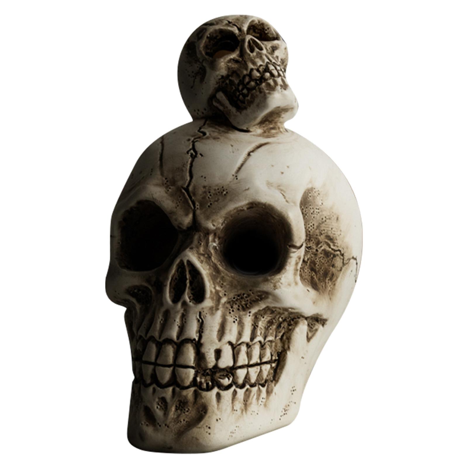 Halloween Skull Incense Holder 6.5x4.5x8.5cm Resin Horror Creepy Skull Head Figurines For Home & Car Decoration
