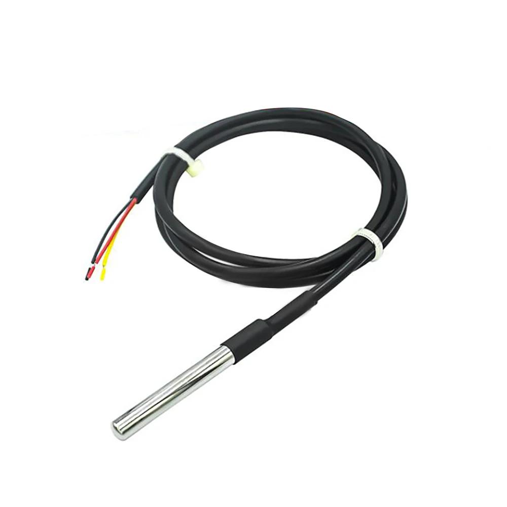 1/2pcs DS18B20 Temperature Probe Temperature Sensor 1M/2M/3M Waterproof DS 18b20 Stainless Steel Package 18B20 100cm/200cm/300cm