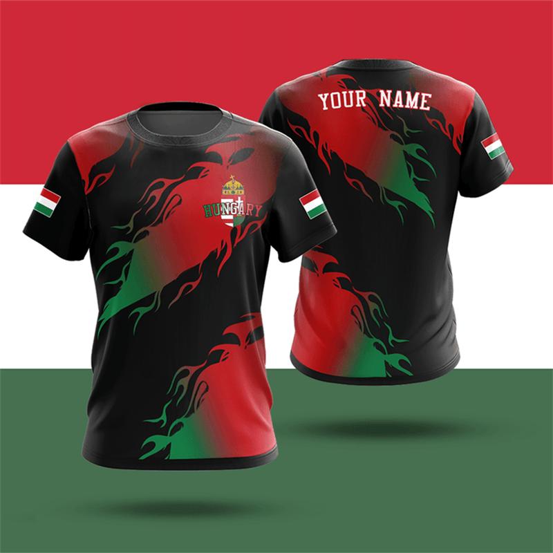 Maďarsko Národní znak Vlajka 3D Pánské tričko Letní Cool Ležérní Kulatý výstřih Krátký rukáv Prodyšné Sportovní Tílka do posilovny Venkovní dresy