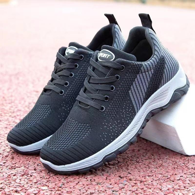New fly-woven couple sneakers running shoes mesh breathable casual walking shoes