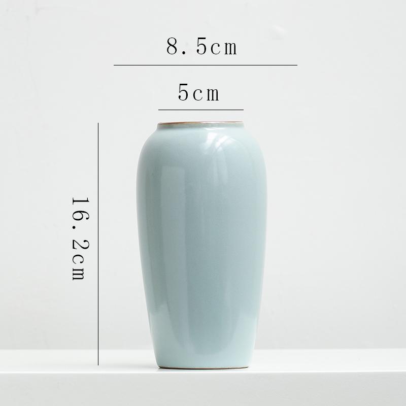 Chinese Zen Ru Kiln Ceramic Vase for Home Decor: Ideal for Living Room or Entryway Flower Arrangements and Green Plants