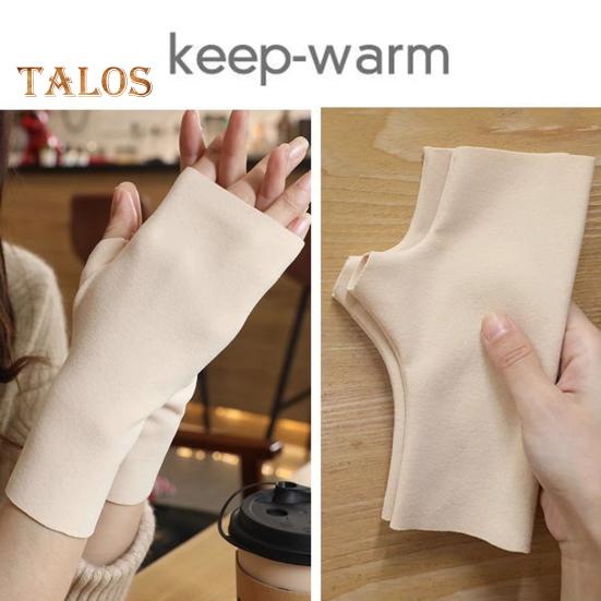1 Pair Fall Winter Gloves Fingerless Knitted High Elasticity Touchscreen Non-slip Arm Warmers Arm Sleeves Keep Warm Windproof Cycling Wrist Covers