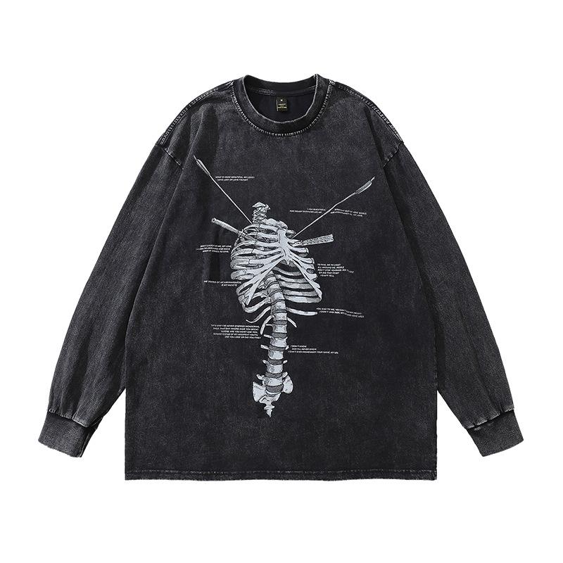 American Retro Hooded Sweater For Men And Women Autumn And Winter Trend Printing Washed Old Hoodies For Men And Women