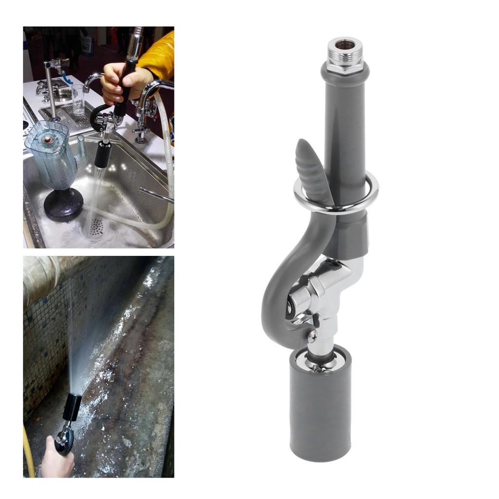 Commercial Faucet Sprayer Assembly Stainless Steel High Pressure Rinse Faucet Spray Head Accessory Gray Kitchen Supplies
